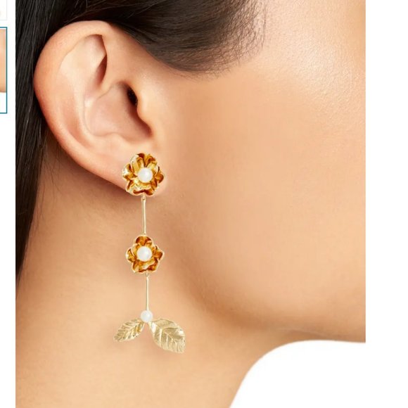 kate spade floral imitation pearl drop earrings nw - Picture 2 of 3